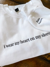 Load image into Gallery viewer, I wear my heart on my sleeve sweater