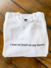 Load image into Gallery viewer, Embroidered Heart On Sleeve Mom Sweatshirt