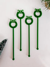 Load image into Gallery viewer, Christmas Wreath Drink Stirrers