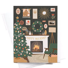 Load image into Gallery viewer, Happy Holidays Cozy Fireplace Greeting Card