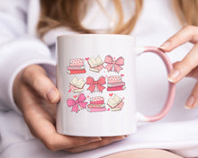 Load image into Gallery viewer, Books and Bows Pink Coffee Mug