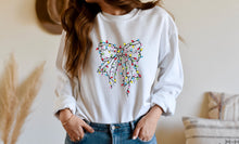 Load image into Gallery viewer, Christmas Light Bow Sweater