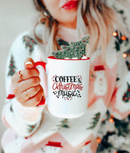 Load image into Gallery viewer, Coffee and Christmas Music Mug