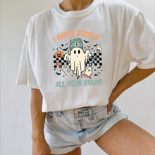 Load image into Gallery viewer, I Ghost People All Year Retro Halloween Shirt