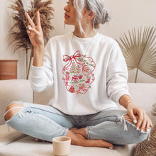 Load image into Gallery viewer, jingle all the way christmas sweater coquette bow