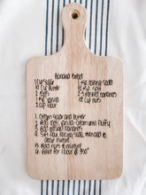 Load image into Gallery viewer, handwritten family recipe cutting board