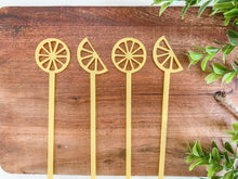 Load image into Gallery viewer, yellow lemon drink stirrer