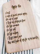 Load image into Gallery viewer, Apple Pie Recipe Cutting Board