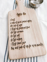 Load image into Gallery viewer, Apple Pie Recipe Cutting Board