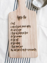 Load image into Gallery viewer, Apple Pie Recipe Cutting Board