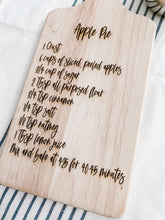 Load image into Gallery viewer, Apple Pie Recipe Cutting Board