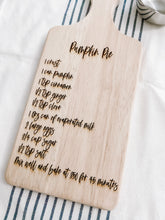 Load image into Gallery viewer, Apple Pie Recipe Cutting Board