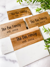 Load image into Gallery viewer, wood and marble modern coasters