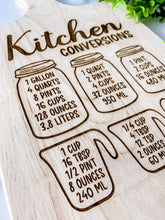 Load image into Gallery viewer, kitchen conversion chart cutting board
