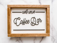 Load image into Gallery viewer, self serve coffee bar wood sign