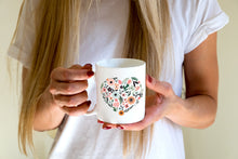 Load image into Gallery viewer, Floral Heart Coffee Mug