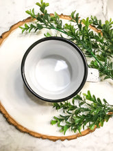Load image into Gallery viewer, white speckled campfire mug