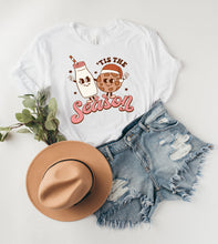 Load image into Gallery viewer, tis the season milk and cookies christmas shirt