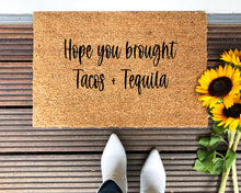 Load image into Gallery viewer, tacos and tequila front porch doormat