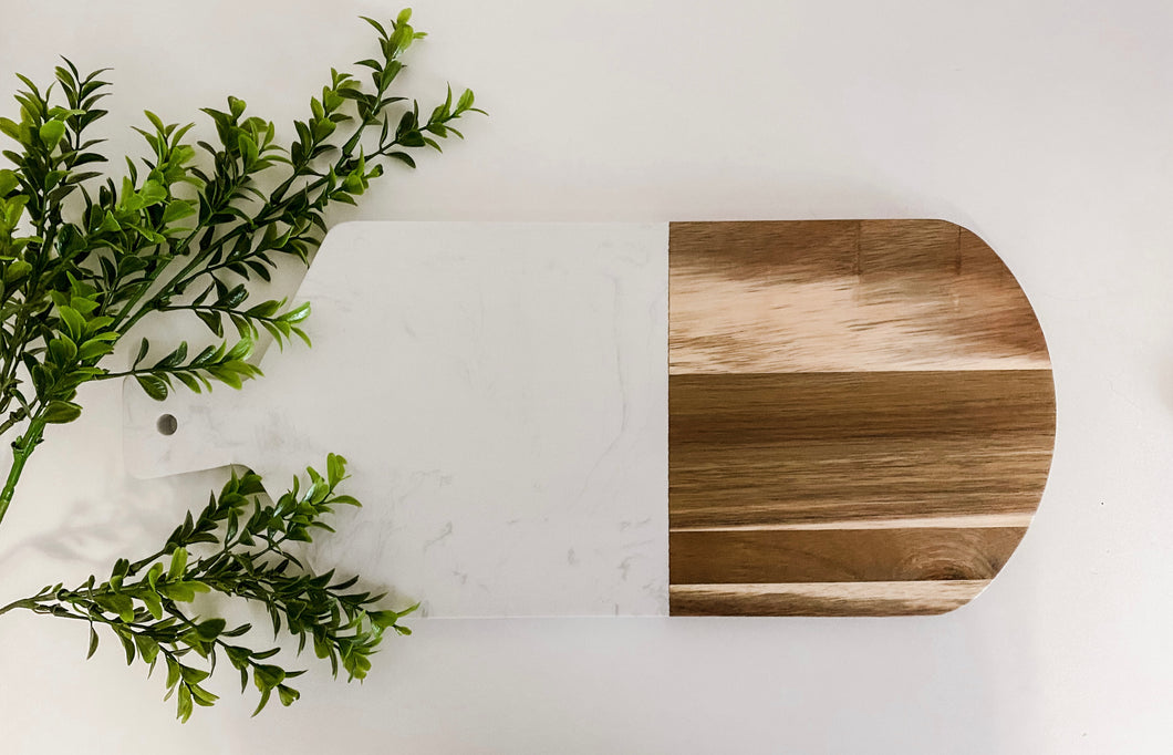 Marble and Wood Charcuterie Board