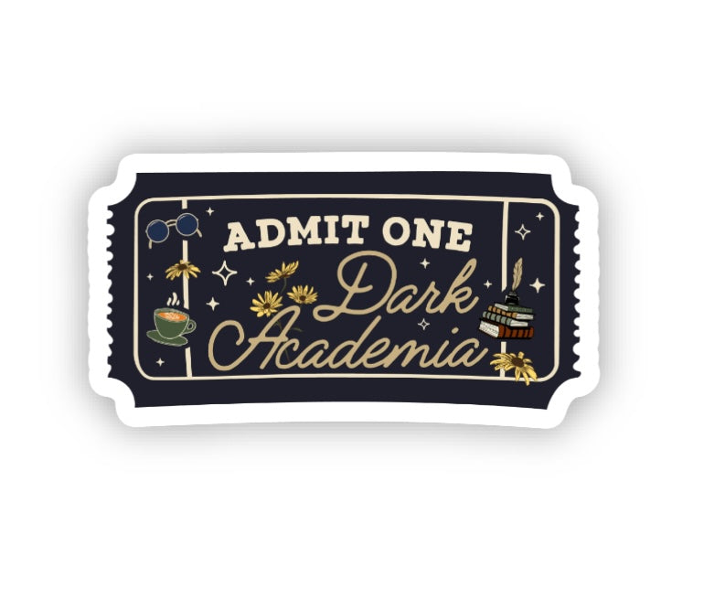 Dark Academia Ticket Book Sticker