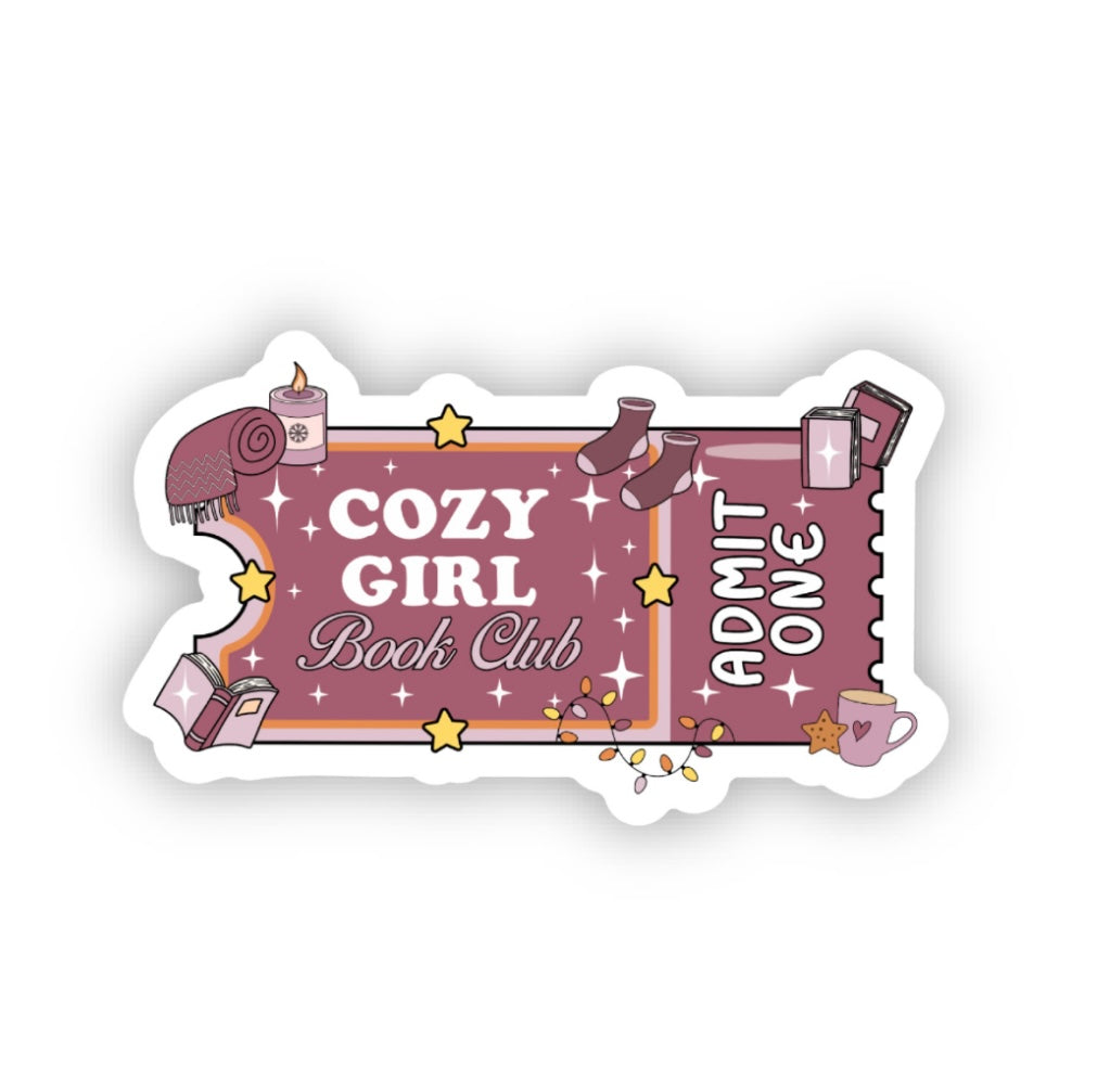 Cozy Girl Book Club Ticket Book Sticker