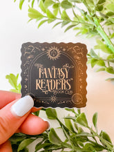 Load image into Gallery viewer, black and gold fantasy reader sticker
