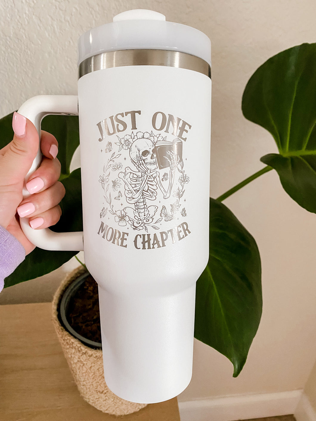 Just One More Chapter Engraved Tumbler