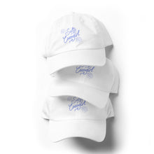 Load image into Gallery viewer, white dad hat with salty cowgirl embroidery and seashell design
