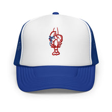 Load image into Gallery viewer, Coastal Lobster Trucker Hat – Nautical Embroidered Foam Snapback Cap
