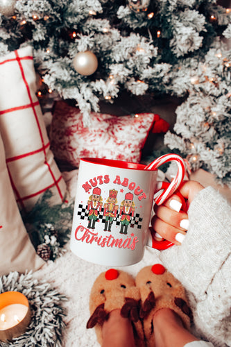 nuts about christmas red coffee mug