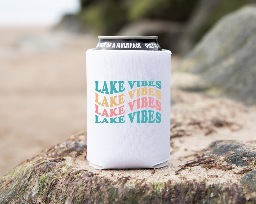 Wavy Lake Vibes Can Cooler