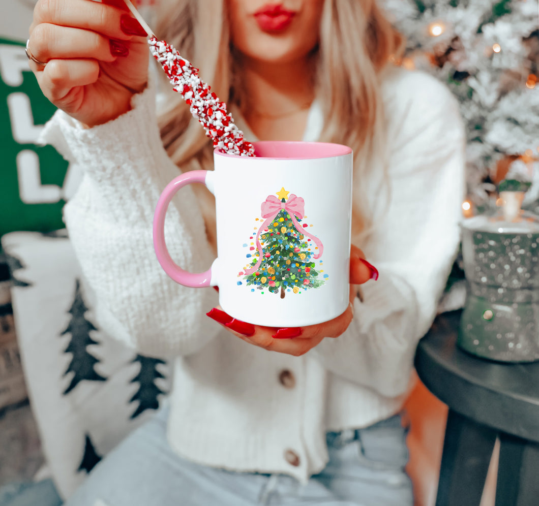 Pink Christmas Tree Mug