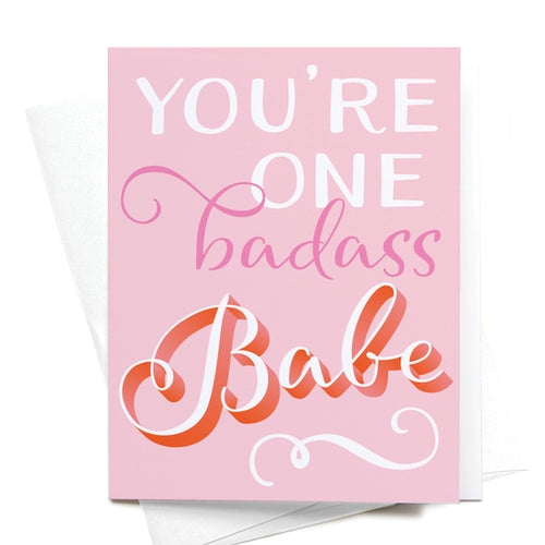 badass babe card girl boss greeting card friendship card