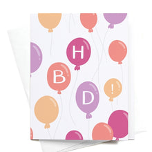 Load image into Gallery viewer, happy birthday balloon card
