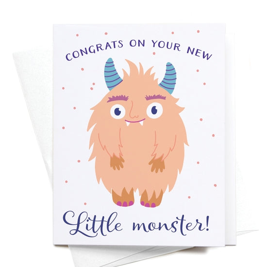 new baby card congrats on your new little monster card