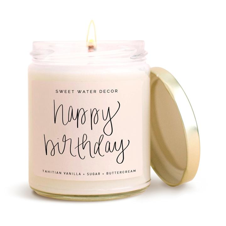 happy birthday soy candle
