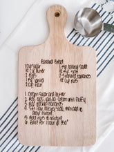 Load image into Gallery viewer, recipe engraved wood cutting board
