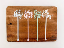 Load image into Gallery viewer, baby shower drink stirrers baby shower party decor
