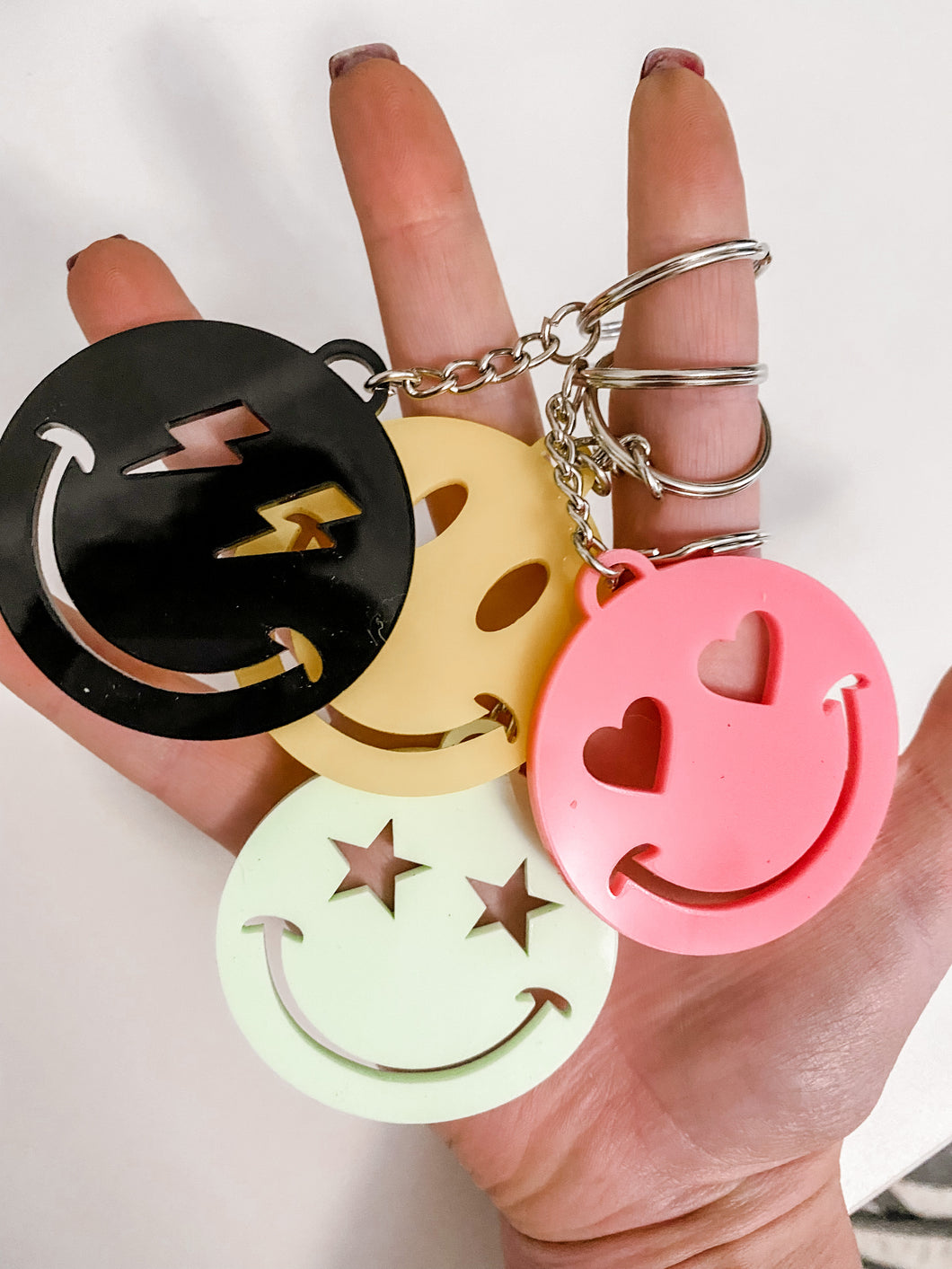 smiley face keychains