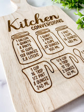 Load image into Gallery viewer, kitchen conversion engraved cutting board
