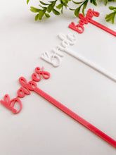 Load image into Gallery viewer, pink and white bridal drink stirrers

