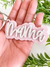 Load image into Gallery viewer, pink and white mama keychain
