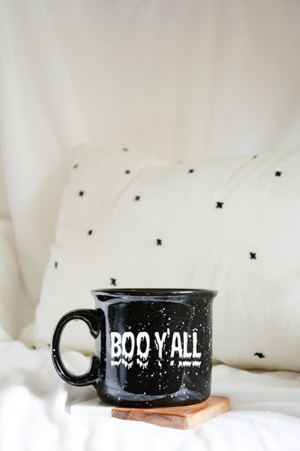 boo ya'll black campfire mug, halloween mug