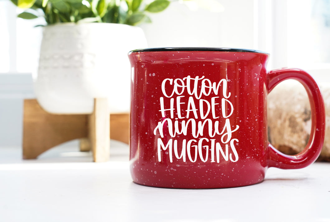 cotton headed ninny muggins red campfire mug