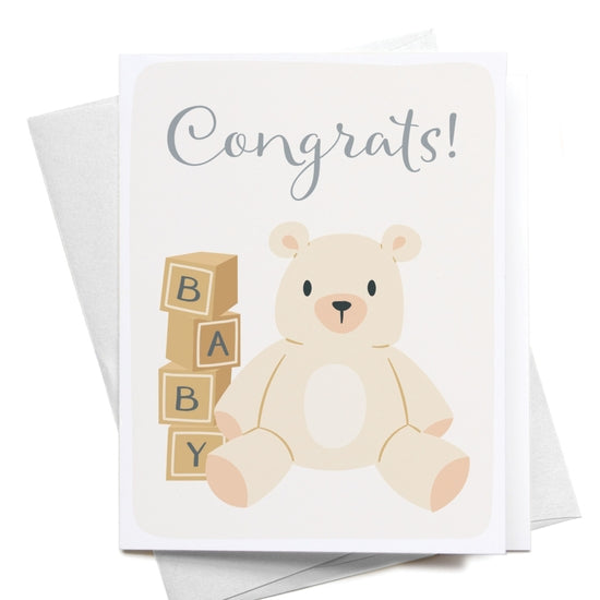 congrats baby teddy bear card