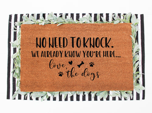 no need to knock dog doormat