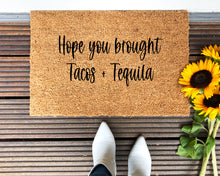 Load image into Gallery viewer, tacos and tequila front porch doormat
